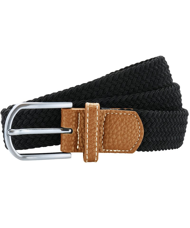 Braid Stretch Belt in One size Black by Asquith & Fox — Custom branded clothing by Print Press, featuring premium embroidery produced in our specialist print lab in the UK.