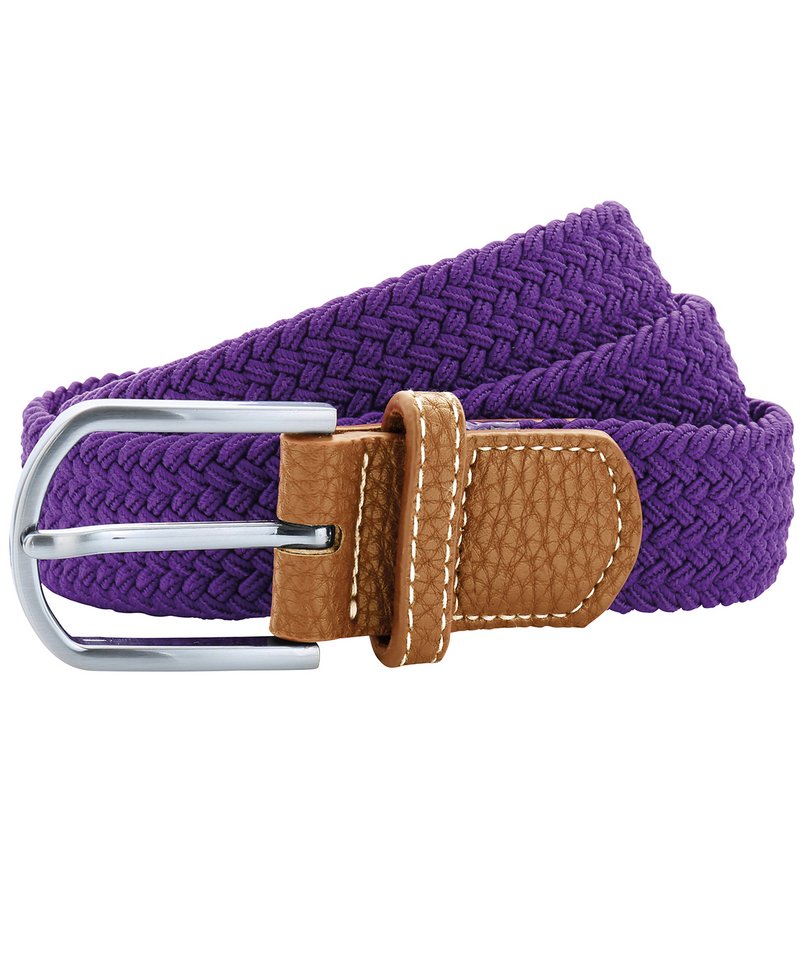 Braid Stretch Belt in One size Purple by Asquith & Fox — Custom branded clothing by Print Press, featuring premium embroidery produced in our specialist print lab in the UK.