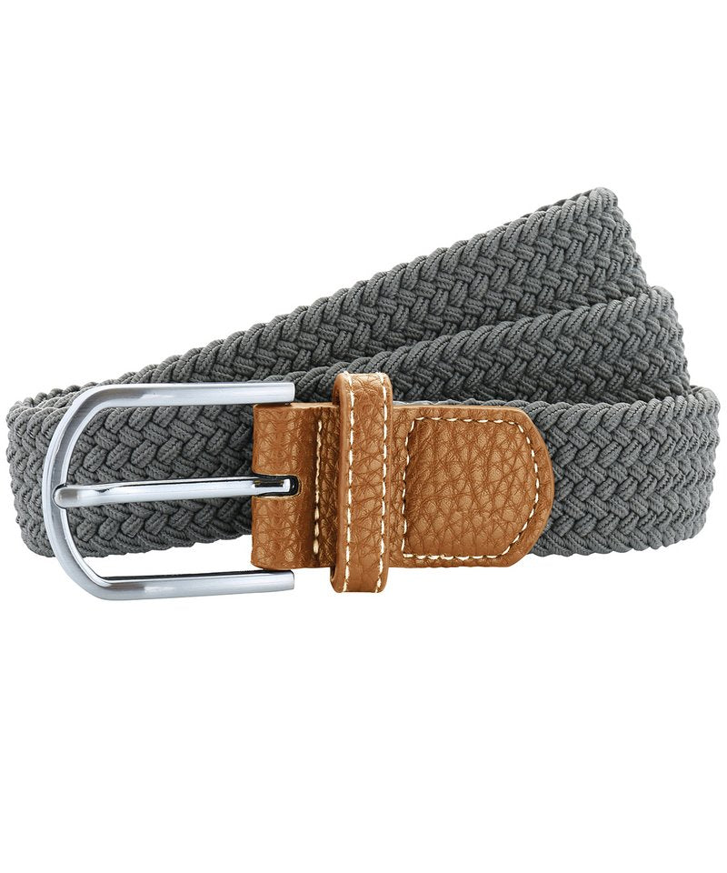 Braid Stretch Belt in One size Slate by Asquith & Fox — Custom branded clothing by Print Press, featuring premium embroidery produced in our specialist print lab in the UK.