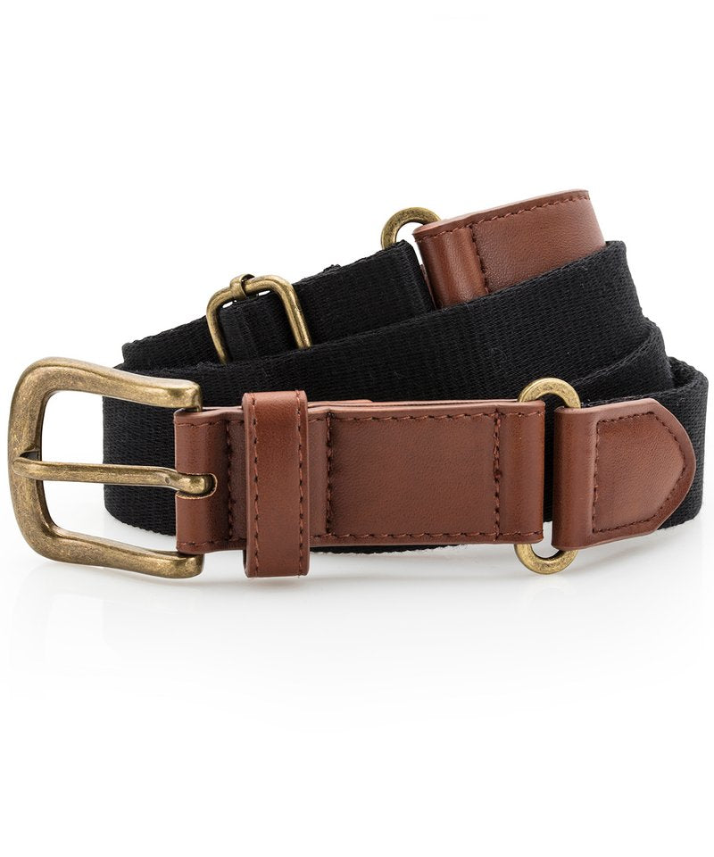 Faux Leather And Canvas Belt in One size Black by Asquith & Fox — Custom branded clothing by Print Press, featuring premium embroidery produced in our specialist print lab in the UK.