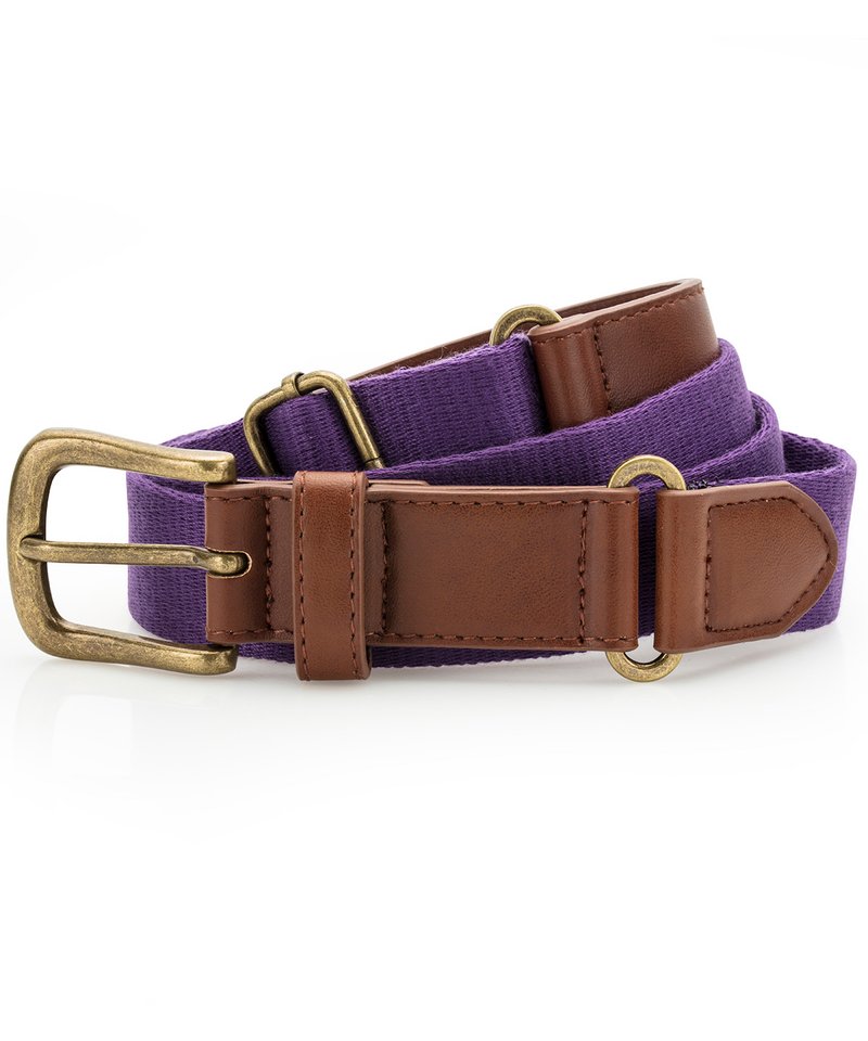 Faux Leather And Canvas Belt in One size Purple by Asquith & Fox — Custom branded clothing by Print Press, featuring premium embroidery produced in our specialist print lab in the UK.