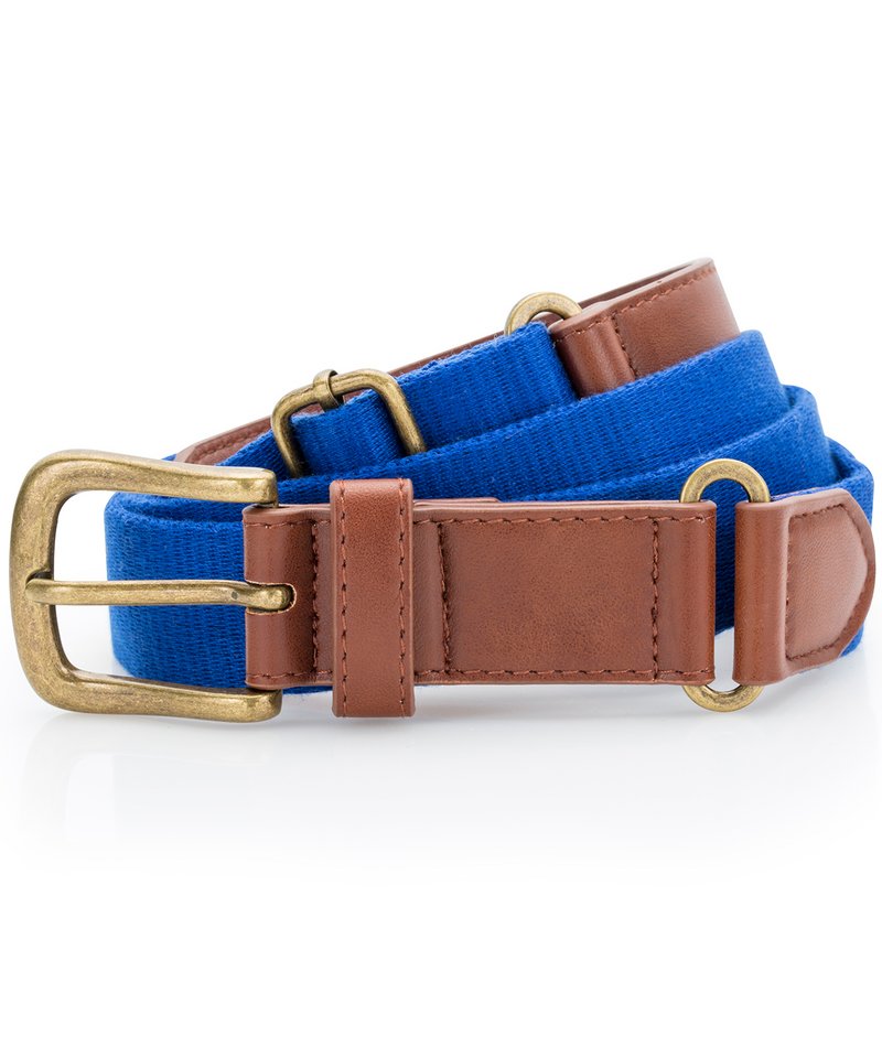 Faux Leather And Canvas Belt in One size Royal by Asquith & Fox — Custom branded clothing by Print Press, featuring premium embroidery produced in our specialist print lab in the UK.