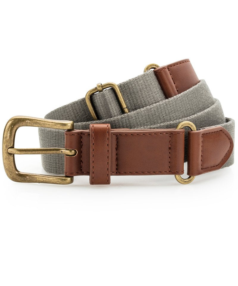 Faux Leather And Canvas Belt in One size Slate by Asquith & Fox — Custom branded clothing by Print Press, featuring premium embroidery produced in our specialist print lab in the UK.