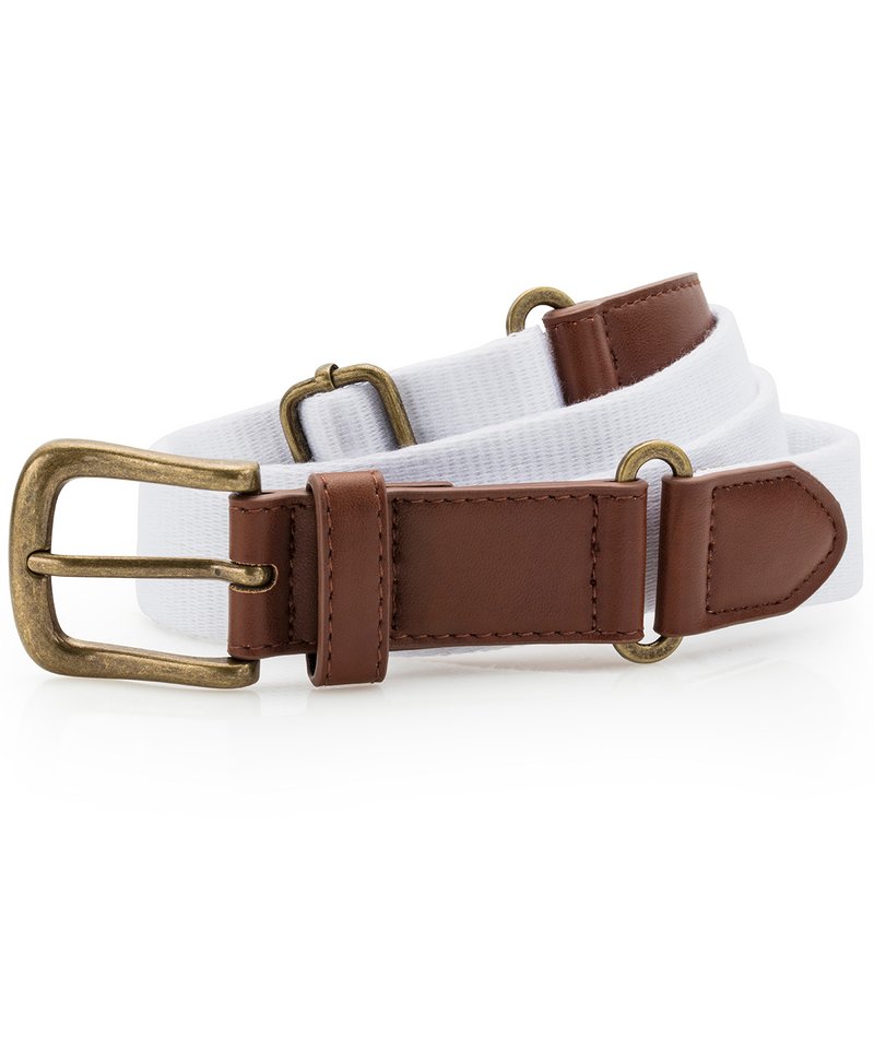 Faux Leather And Canvas Belt in One size White by Asquith & Fox — Custom branded clothing by Print Press, featuring premium embroidery produced in our specialist print lab in the UK.
