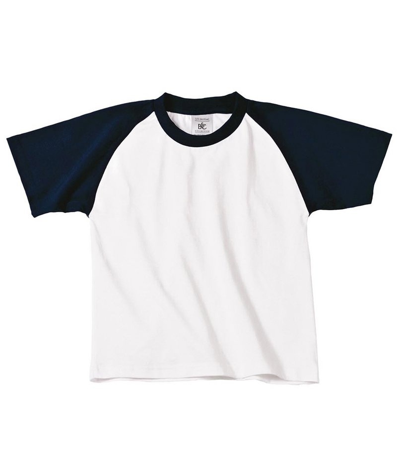 B&C Baseball Kids in White Navy by B & C Collection — Custom branded clothing by Print Press, featuring premium embroidery produced in our specialist print lab in the UK.