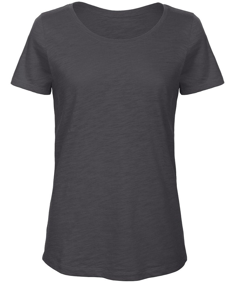 B&C Inspire Slub T Women's in Chic Anthracite by B & C Collection — Custom branded clothing by Print Press, featuring premium embroidery produced in our specialist print lab in the UK.
