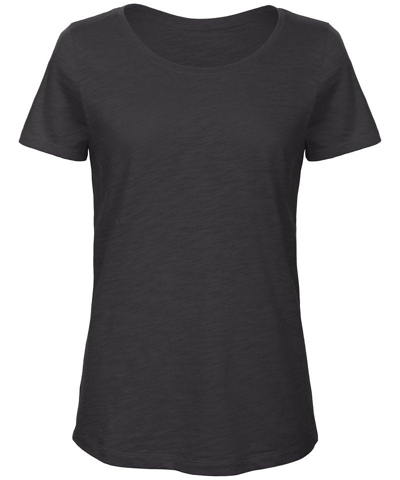 B&C Inspire Slub T Women's in Chic Black by B & C Collection — Custom branded clothing by Print Press, featuring premium embroidery produced in our specialist print lab in the UK.