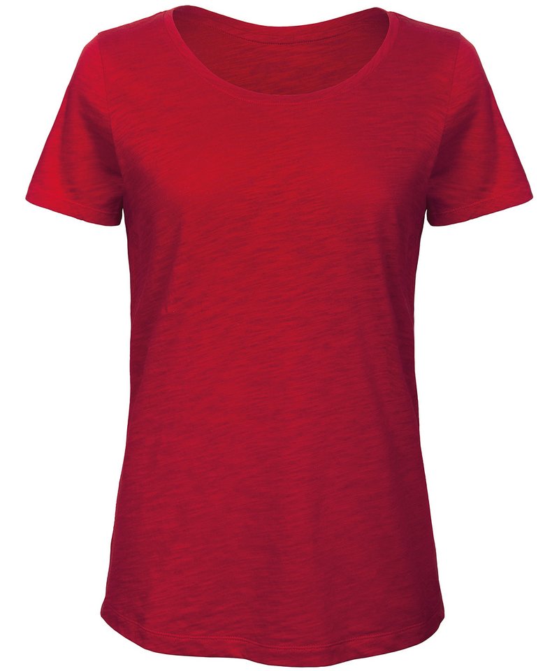 B&C Inspire Slub T Women's in Chic Red by B & C Collection — Custom branded clothing by Print Press, featuring premium embroidery produced in our specialist print lab in the UK.