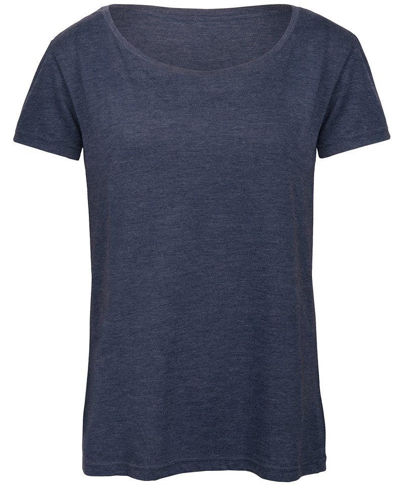 B&C Triblend Women's in Heather Navy by B & C Collection — Custom branded clothing by Print Press, featuring premium embroidery produced in our specialist print lab in the UK.