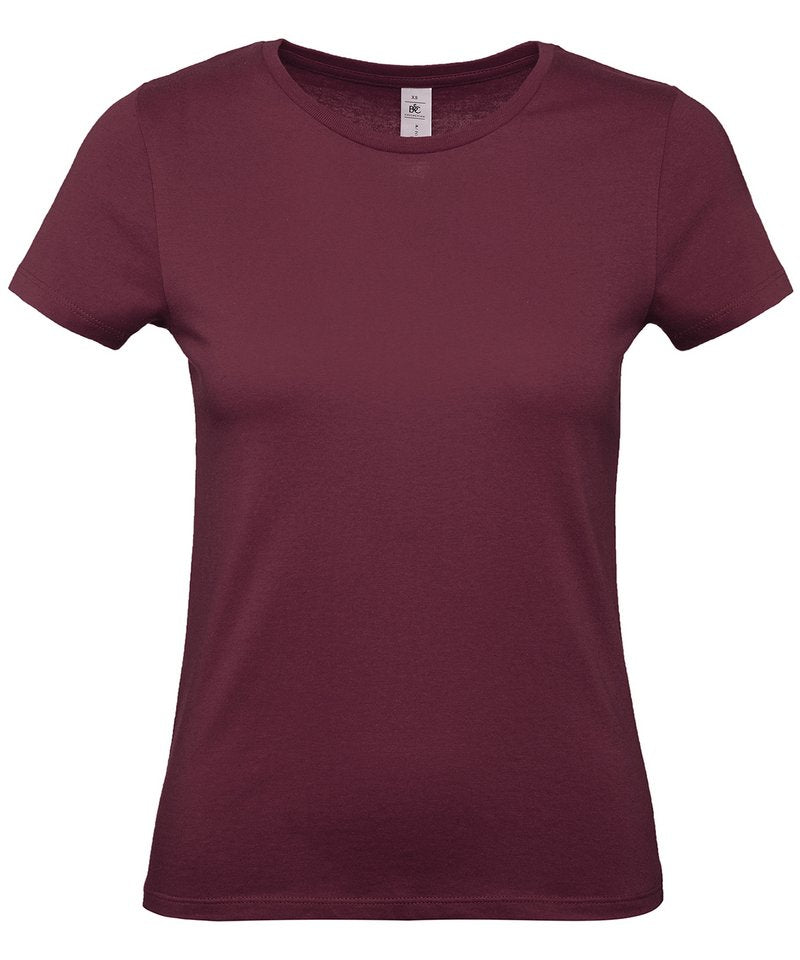 B&C E150 Women's - (2nd Colours) in Burgundy by B & C Collection — Custom branded clothing by Print Press, featuring premium embroidery produced in our specialist print lab in the UK.