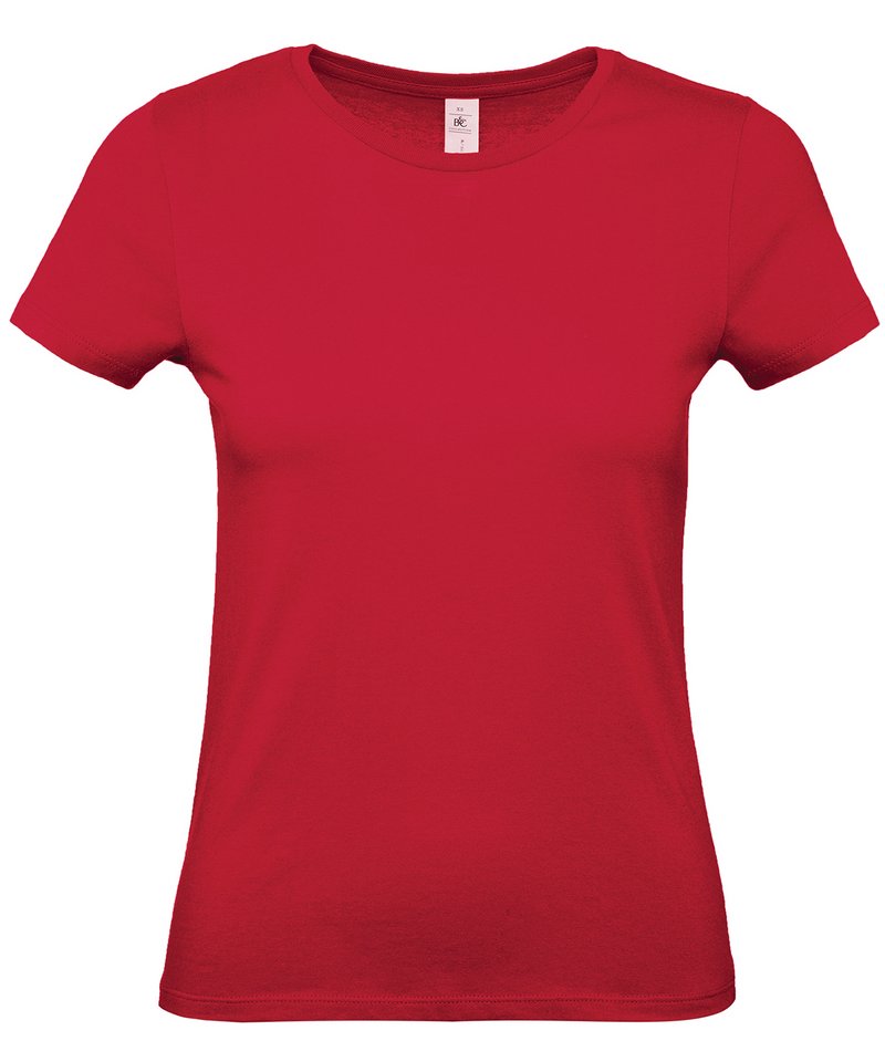 B&C E150 Women's - (2nd Colours) in Deep Red by B & C Collection — Custom branded clothing by Print Press, featuring premium embroidery produced in our specialist print lab in the UK.