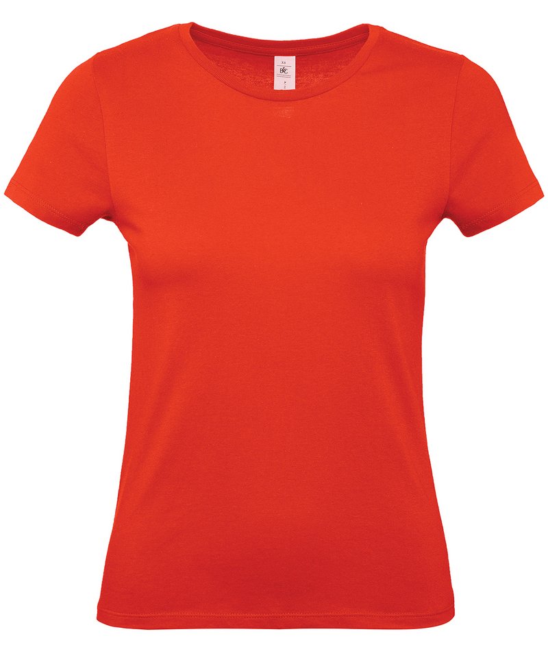 B&C E150 Women's - (2nd Colours) in Fire Red by B & C Collection — Custom branded clothing by Print Press, featuring premium embroidery produced in our specialist print lab in the UK.