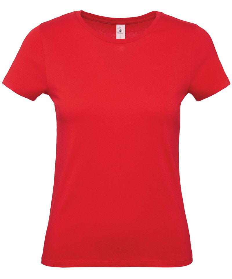 B&C E150 Women's in Red by B & C Collection — Custom branded clothing by Print Press, featuring premium embroidery produced in our specialist print lab in the UK.