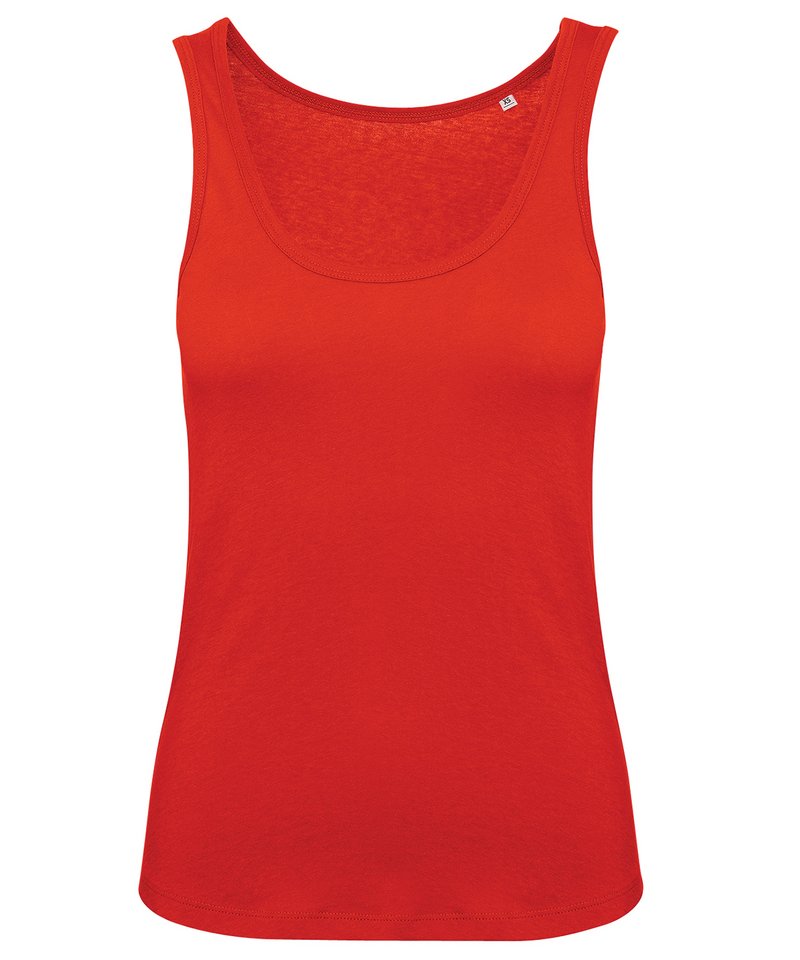 B&C Inspire Tank T Women's in Fire Red by B & C Collection — Custom branded clothing by Print Press, featuring premium embroidery produced in our specialist print lab in the UK.