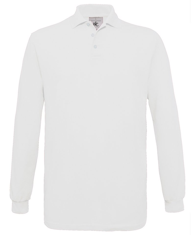 B&C Safran Long Sleeve in White by B & C Collection — Custom branded clothing by Print Press, featuring premium embroidery produced in our specialist print lab in the UK.