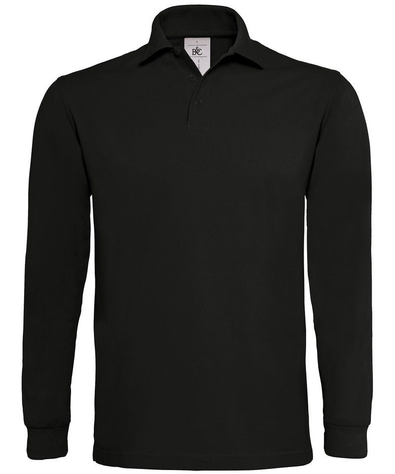 B&C Heavymill Long Sleeve in Black by B & C Collection — Custom branded clothing by Print Press, featuring premium embroidery produced in our specialist print lab in the UK.