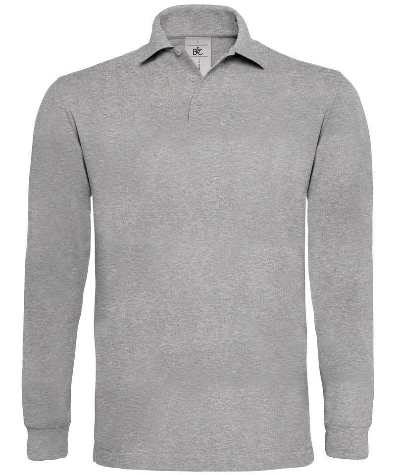B&C Heavymill Long Sleeve in Heather Grey by B & C Collection — Custom branded clothing by Print Press, featuring premium embroidery produced in our specialist print lab in the UK.