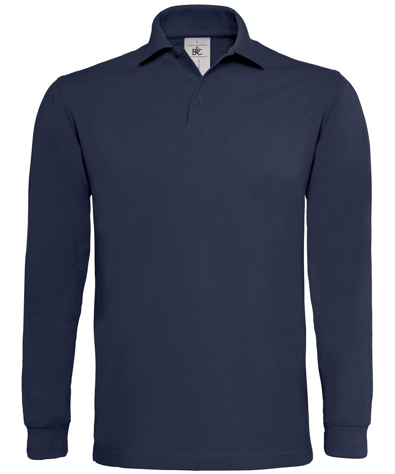 B&C Heavymill Long Sleeve in Navy by B & C Collection — Custom branded clothing by Print Press, featuring premium embroidery produced in our specialist print lab in the UK.