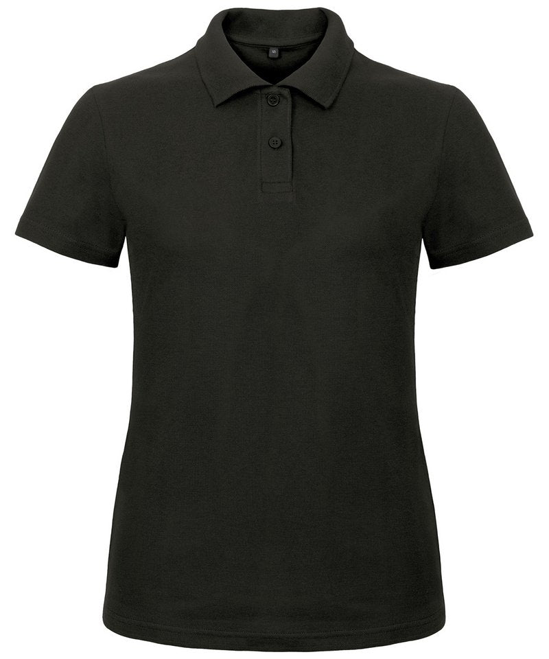 B&C Id.001 Polo Women's - (2nd Colours) in Black by B & C Collection — Custom branded clothing by Print Press, featuring premium embroidery produced in our specialist print lab in the UK.