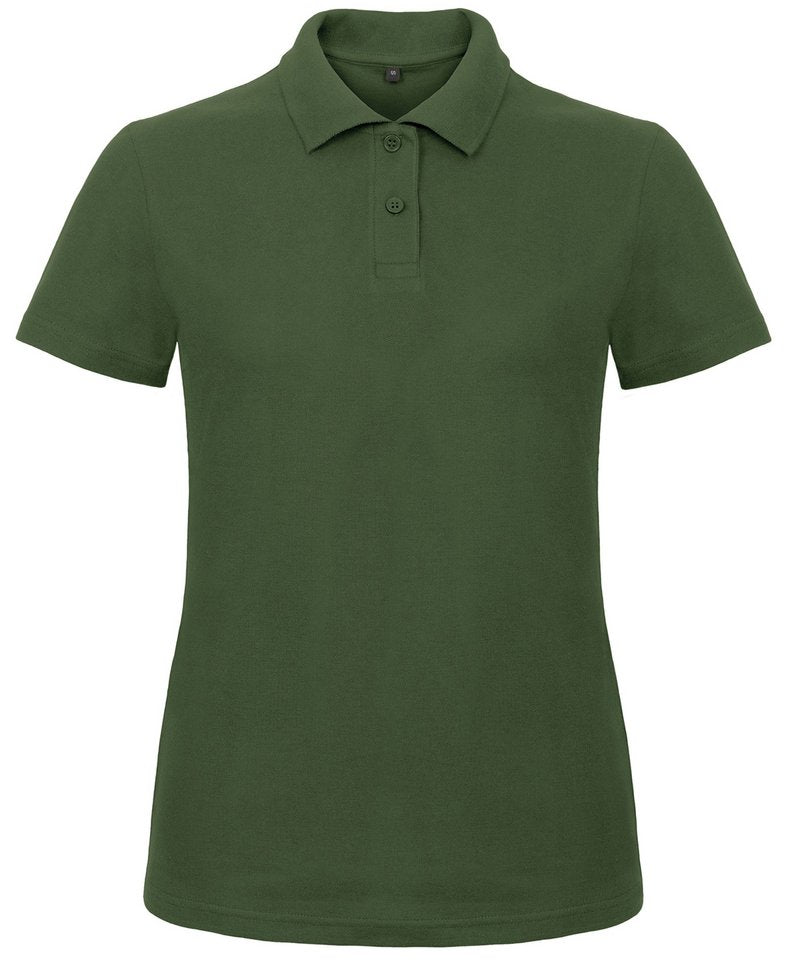 B&C Id.001 Polo Women's in Bottle Green by B & C Collection — Custom branded clothing by Print Press, featuring premium embroidery produced in our specialist print lab in the UK.