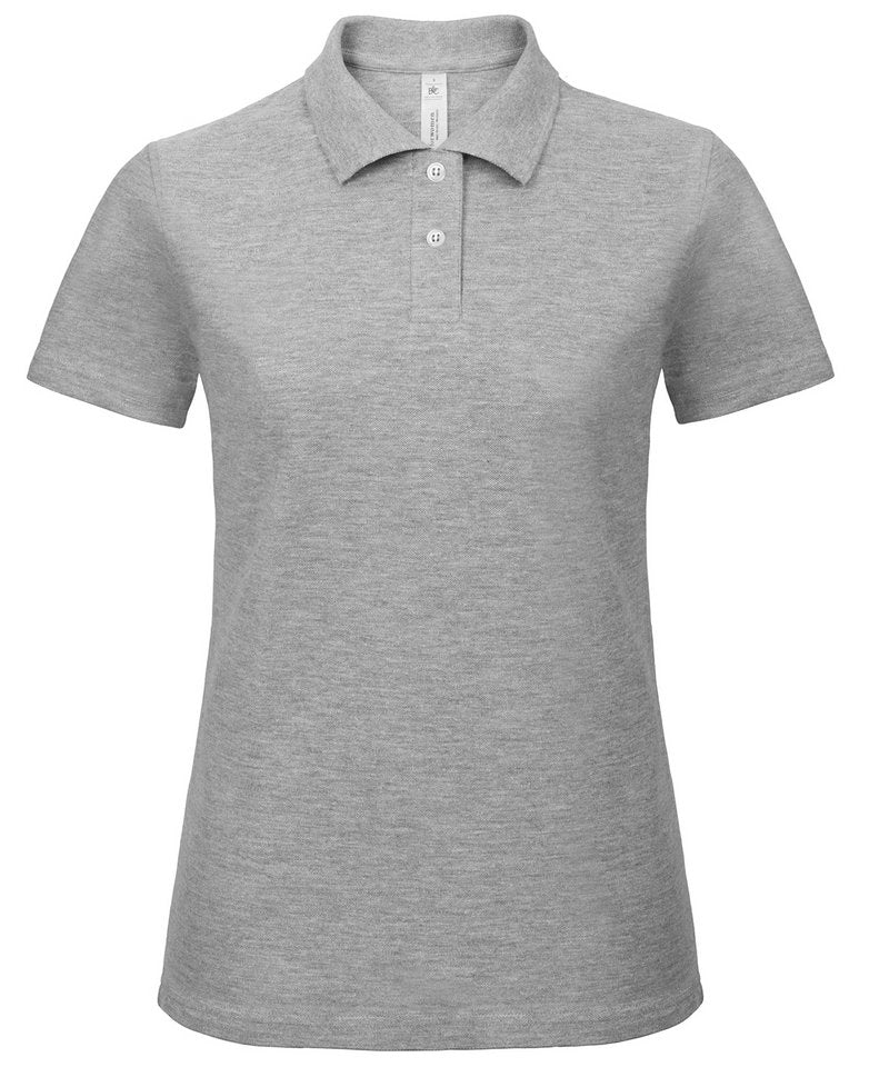 B&C Id.001 Polo Women's in Heather Grey by B & C Collection — Custom branded clothing by Print Press, featuring premium embroidery produced in our specialist print lab in the UK.
