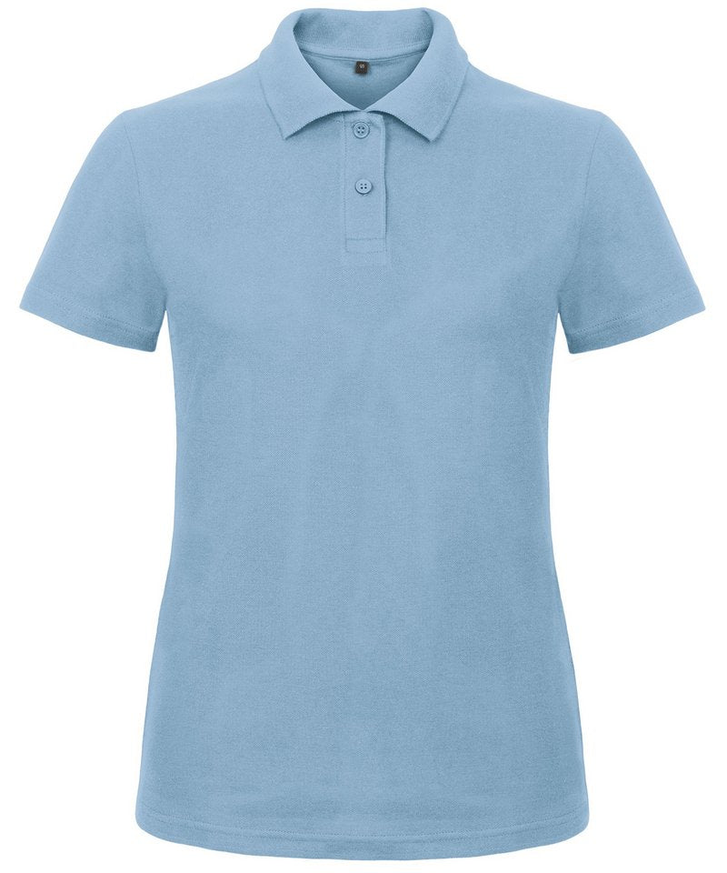 B&C Id.001 Polo Women's in Light Blue by B & C Collection — Custom branded clothing by Print Press, featuring premium embroidery produced in our specialist print lab in the UK.