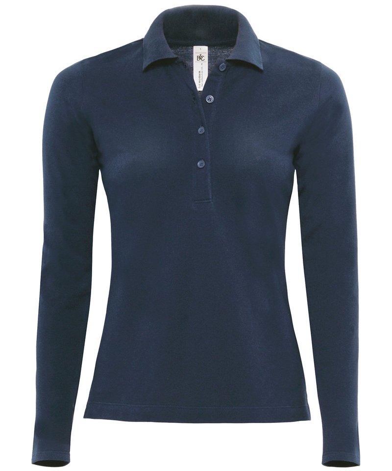 B&C Safran Pure Long Sleeve Women's in Navy by B & C Collection — Custom branded clothing by Print Press, featuring premium embroidery produced in our specialist print lab in the UK.