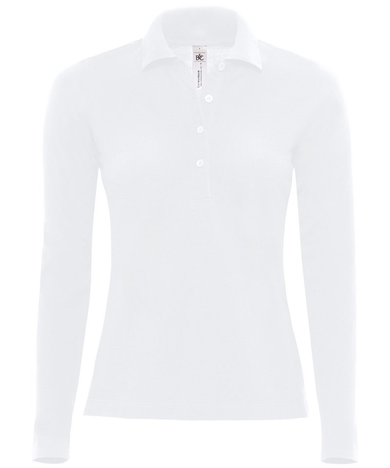 B&C Safran Pure Long Sleeve Women's in White by B & C Collection — Custom branded clothing by Print Press, featuring premium embroidery produced in our specialist print lab in the UK.