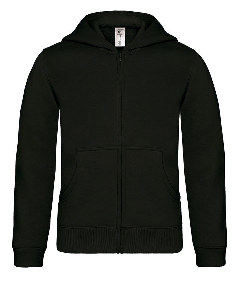 B&C Hooded Full-Zip Kids in Black by B & C Collection — Custom branded clothing by Print Press, featuring premium embroidery produced in our specialist print lab in the UK.