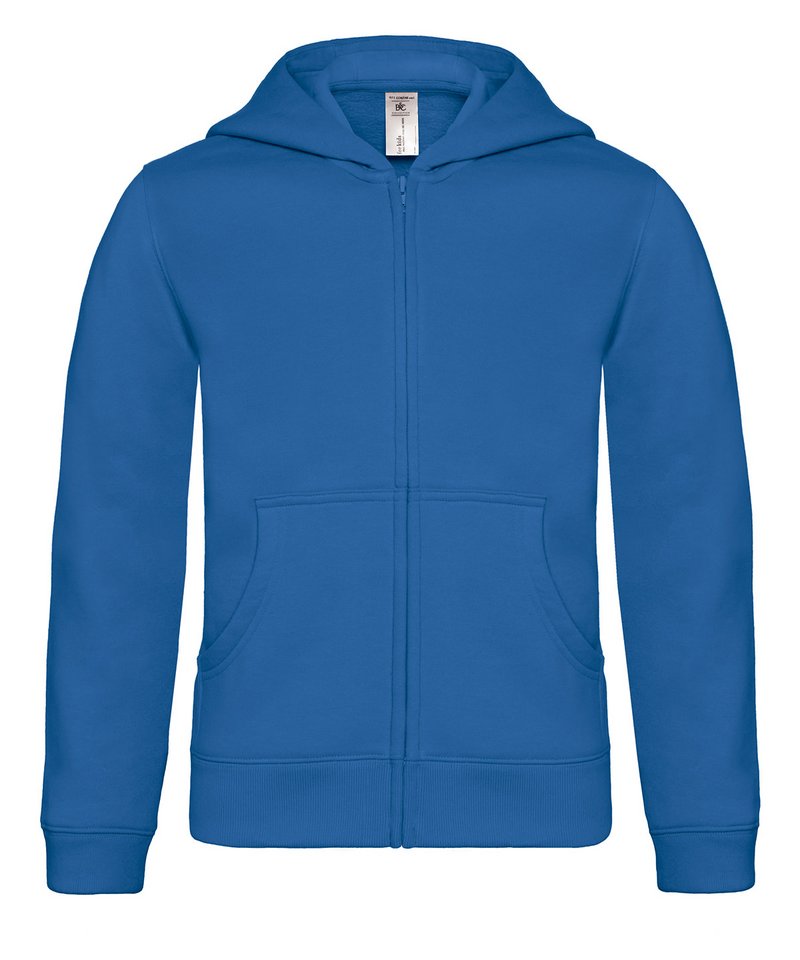 B&C Hooded Full-Zip Kids in Royal Blue by B & C Collection — Custom branded clothing by Print Press, featuring premium embroidery produced in our specialist print lab in the UK.