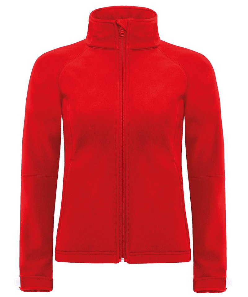 B&C Hooded Softshell Women's in Red by B & C Collection — Custom branded clothing by Print Press, featuring premium embroidery produced in our specialist print lab in the UK.
