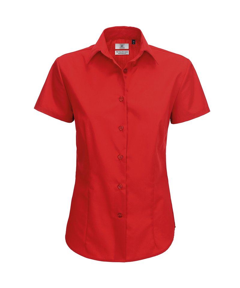 B&C Smart Short Sleeve Women's in Deep red by B & C Collection — Custom branded clothing by Print Press, featuring premium embroidery produced in our specialist print lab in the UK.