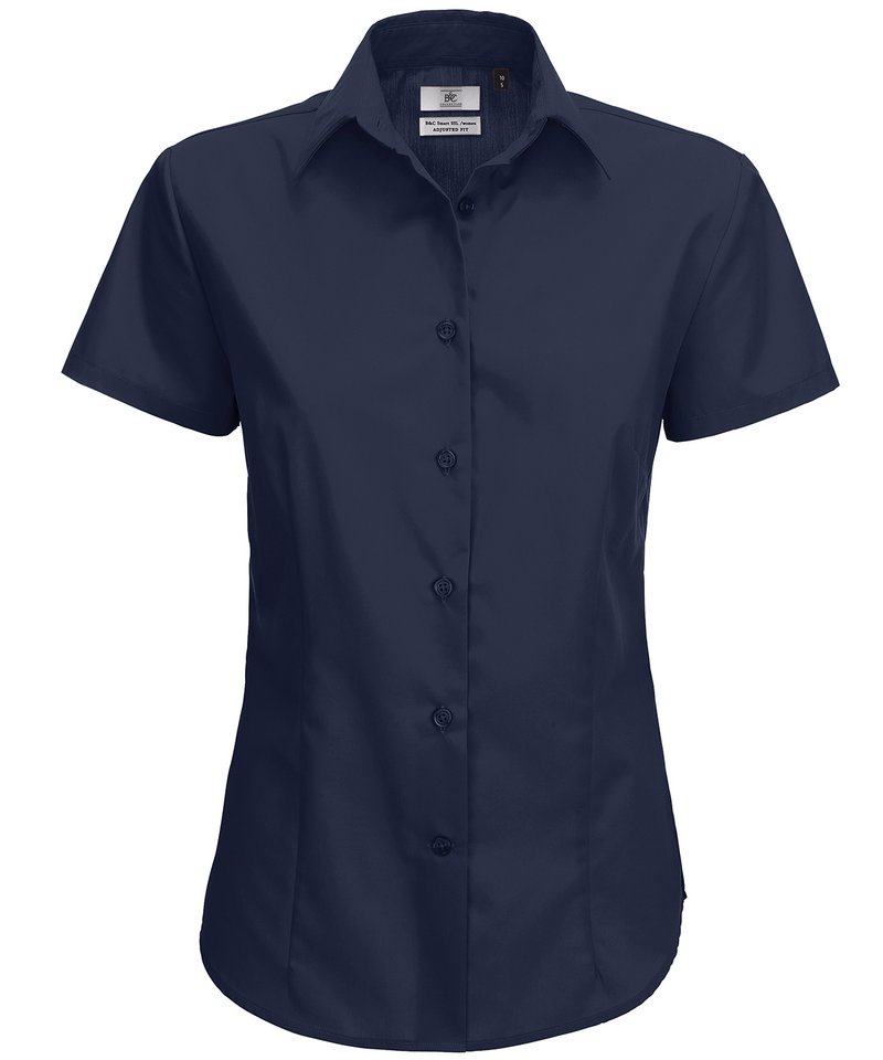 B&C Smart Short Sleeve Women's in Navy by B & C Collection — Custom branded clothing by Print Press, featuring premium embroidery produced in our specialist print lab in the UK.