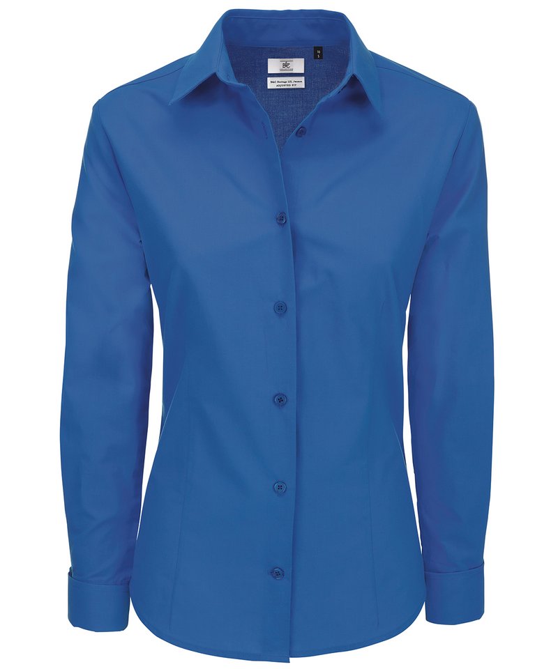 B&C Heritage Long Sleeve Women's in Blue Chip by B & C Collection — Custom branded clothing by Print Press, featuring premium embroidery produced in our specialist print lab in the UK.