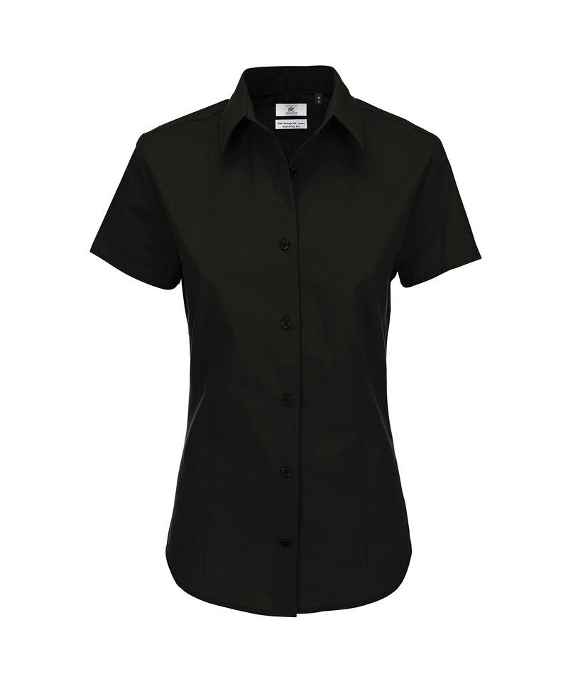 B&C Heritage Short Sleeve Women's in Black by B & C Collection — Custom branded clothing by Print Press, featuring premium embroidery produced in our specialist print lab in the UK.