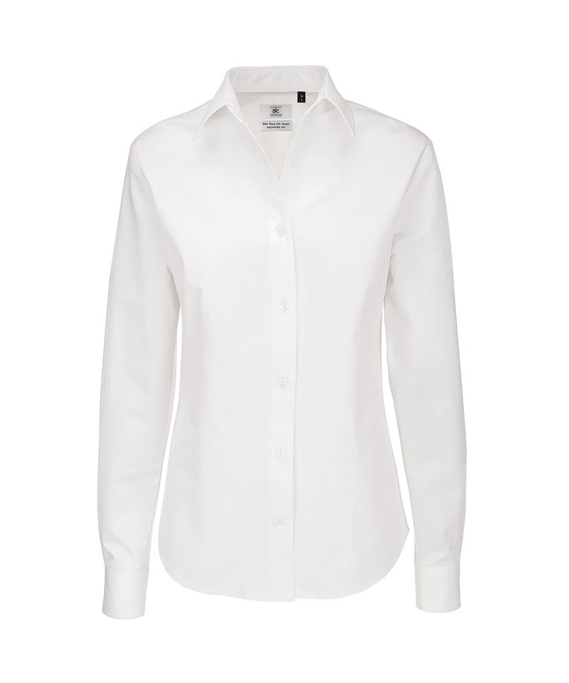 B&C Sharp Long Sleeve Women's in White by B & C Collection — Custom branded clothing by Print Press, featuring premium embroidery produced in our specialist print lab in the UK.