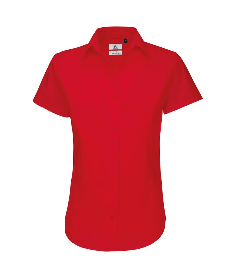 B&C Sharp Short Sleeve Women's in Deep Red by B & C Collection — Custom branded clothing by Print Press, featuring premium embroidery produced in our specialist print lab in the UK.