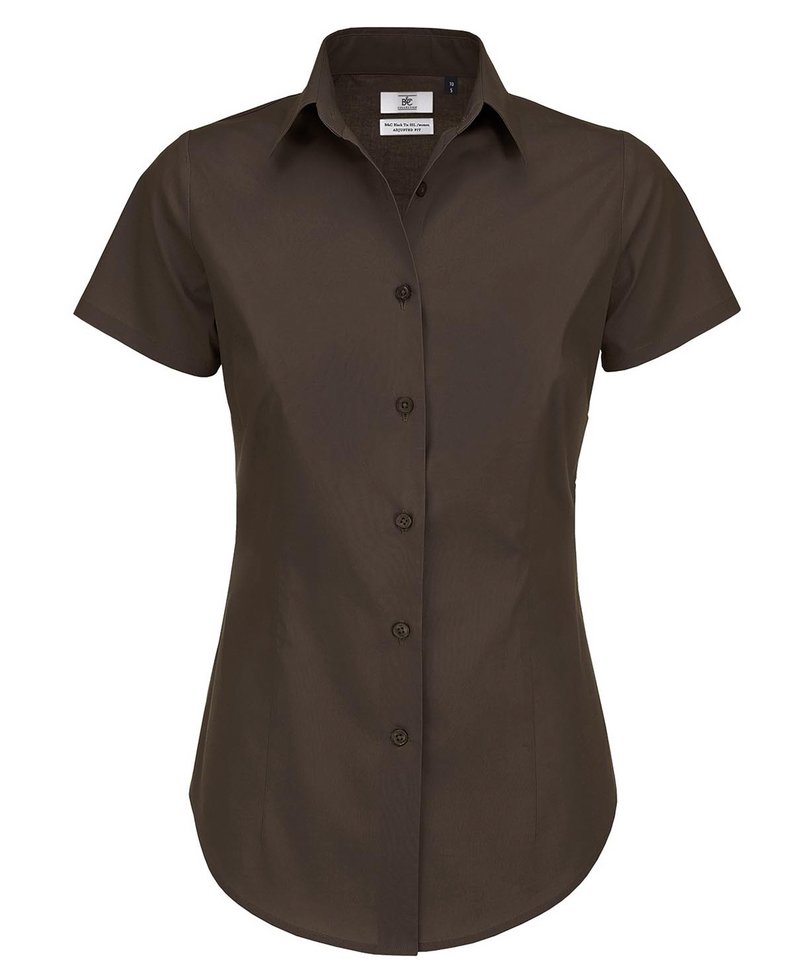 B&C Black Tie Ssl Women's in Coffee Bean by B & C Collection — Custom branded clothing by Print Press, featuring premium embroidery produced in our specialist print lab in the UK.
