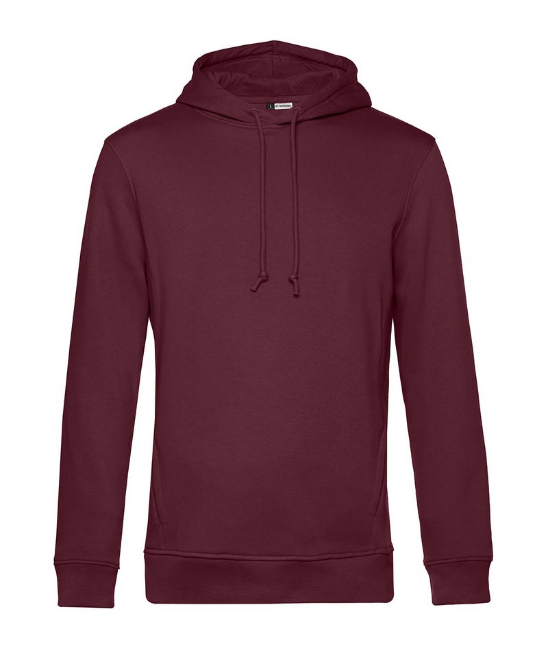 B&C Organic Hooded in Burgundy by B & C Collection — Custom branded clothing by Print Press, featuring premium embroidery produced in our specialist print lab in the UK.