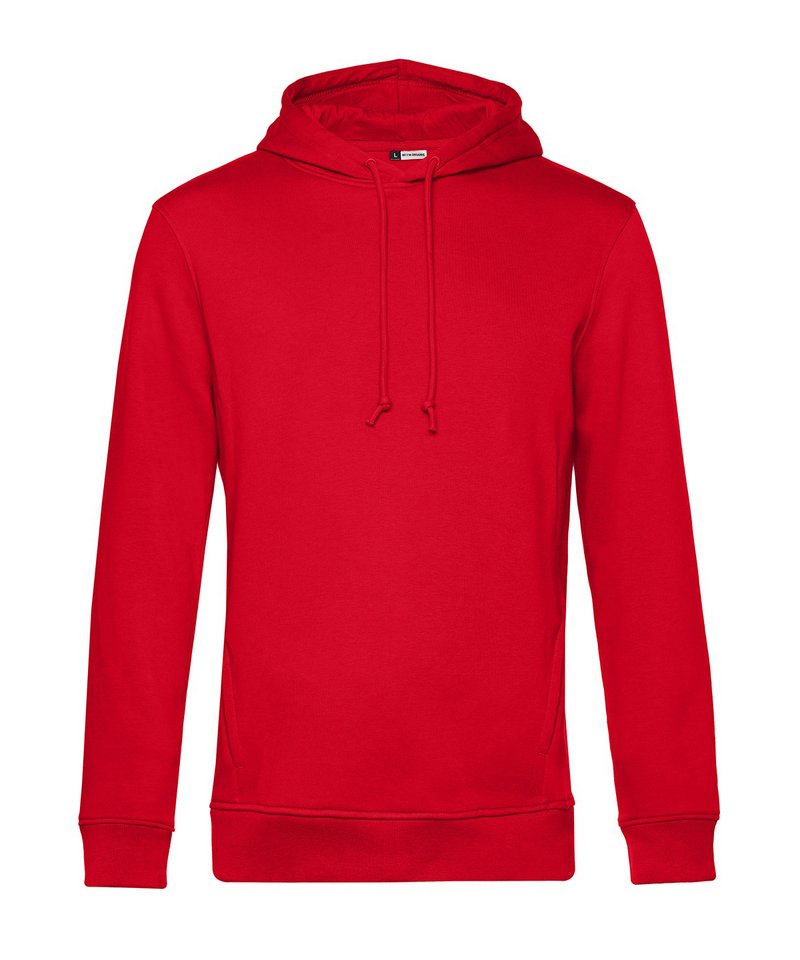 B&C Organic Hooded in Red by B & C Collection — Custom branded clothing by Print Press, featuring premium embroidery produced in our specialist print lab in the UK.