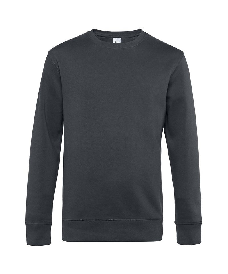 B&C King Crew Neck in Asphalt by B & C Collection — Custom branded clothing by Print Press, featuring premium embroidery produced in our specialist print lab in the UK.