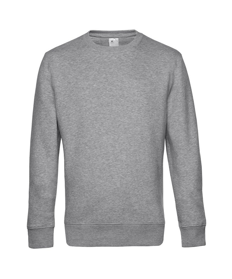 B&C King Crew Neck in Heather Grey by B & C Collection — Custom branded clothing by Print Press, featuring premium embroidery produced in our specialist print lab in the UK.
