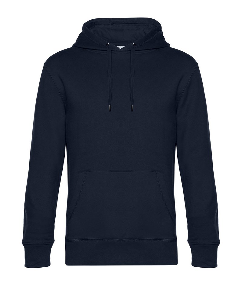 B&C King Hooded in Navy Blue by B & C Collection — Custom branded clothing by Print Press, featuring premium embroidery produced in our specialist print lab in the UK.