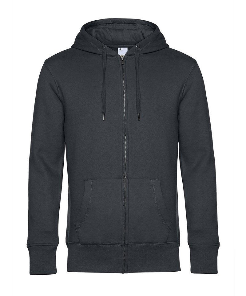 B&C King Zipped Hood in Asphalt by B & C Collection — Custom branded clothing by Print Press, featuring premium embroidery produced in our specialist print lab in the UK.