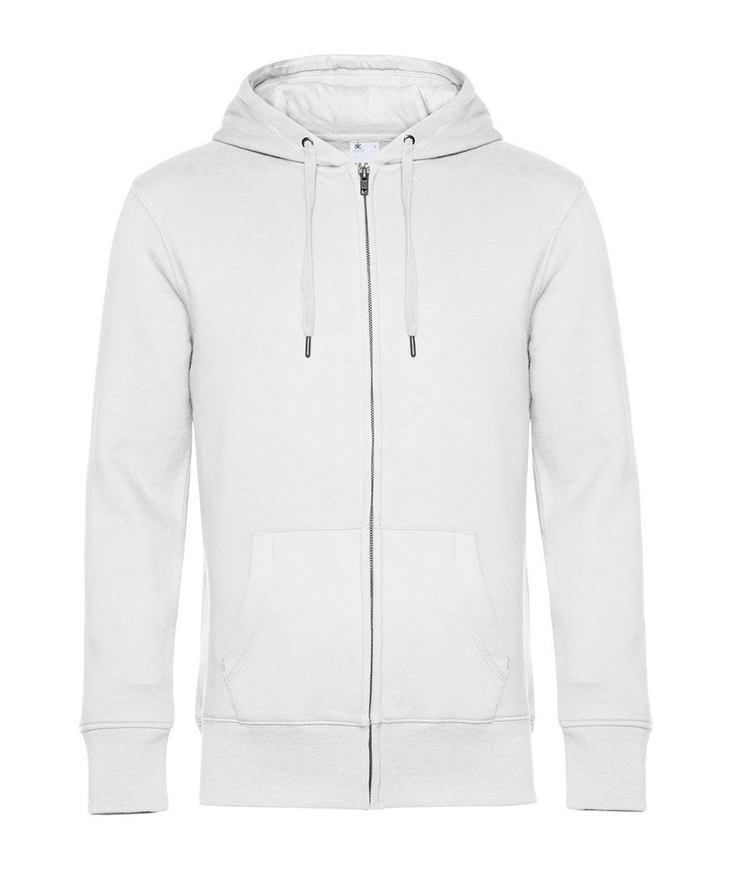B&C King Zipped Hood in White by B & C Collection — Custom branded clothing by Print Press, featuring premium embroidery produced in our specialist print lab in the UK.