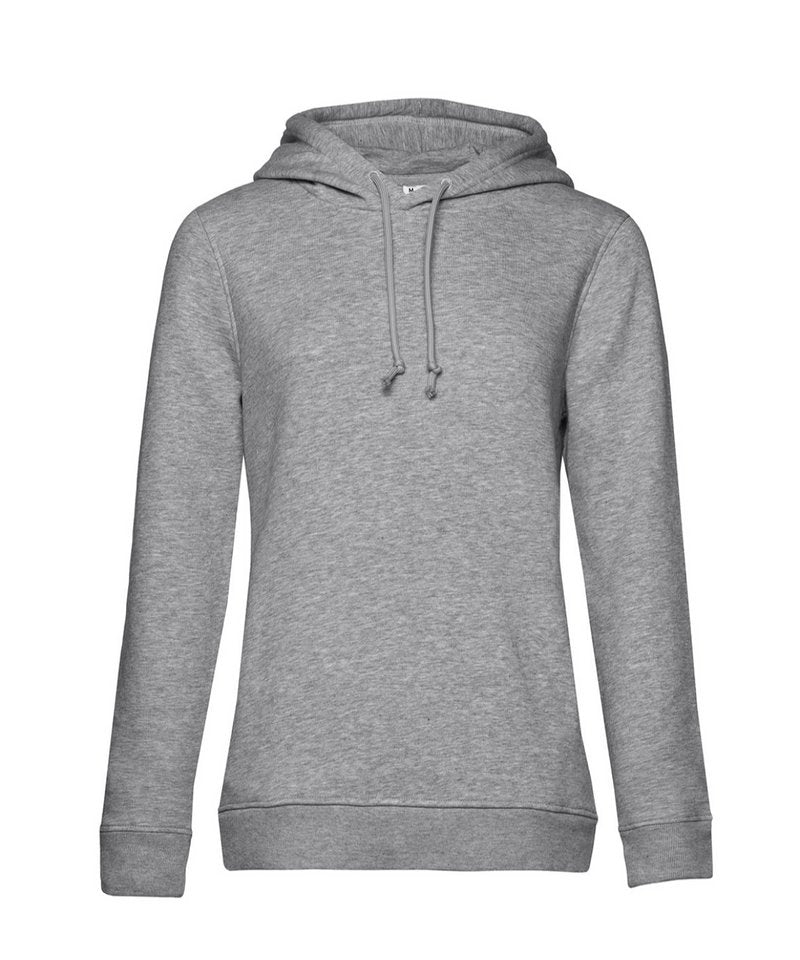 B&C Organic Hooded Women's in Heather Grey by B & C Collection — Custom branded clothing by Print Press, featuring premium embroidery produced in our specialist print lab in the UK.