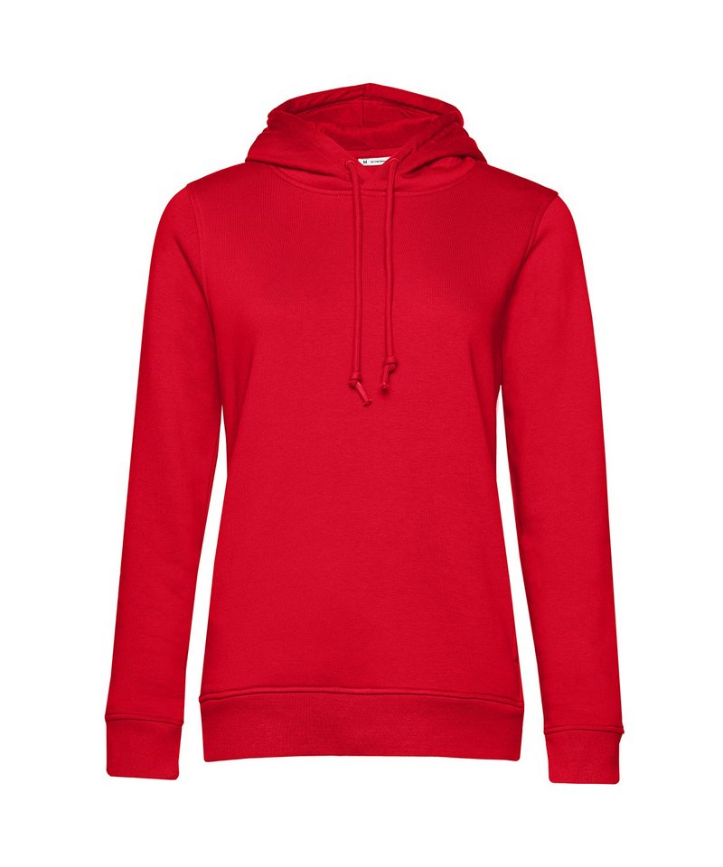 B&C Organic Hooded Women's in Red by B & C Collection — Custom branded clothing by Print Press, featuring premium embroidery produced in our specialist print lab in the UK.