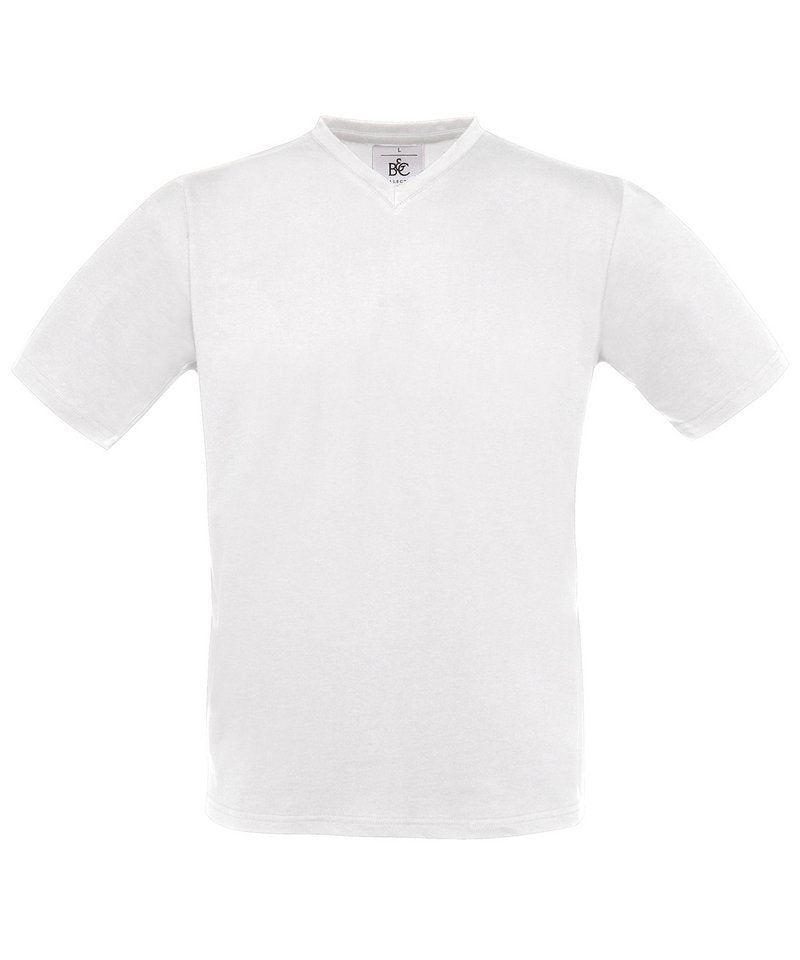 B&C Exact V-Neck in White by B & C Collection — Custom branded clothing by Print Press, featuring premium embroidery produced in our specialist print lab in the UK.