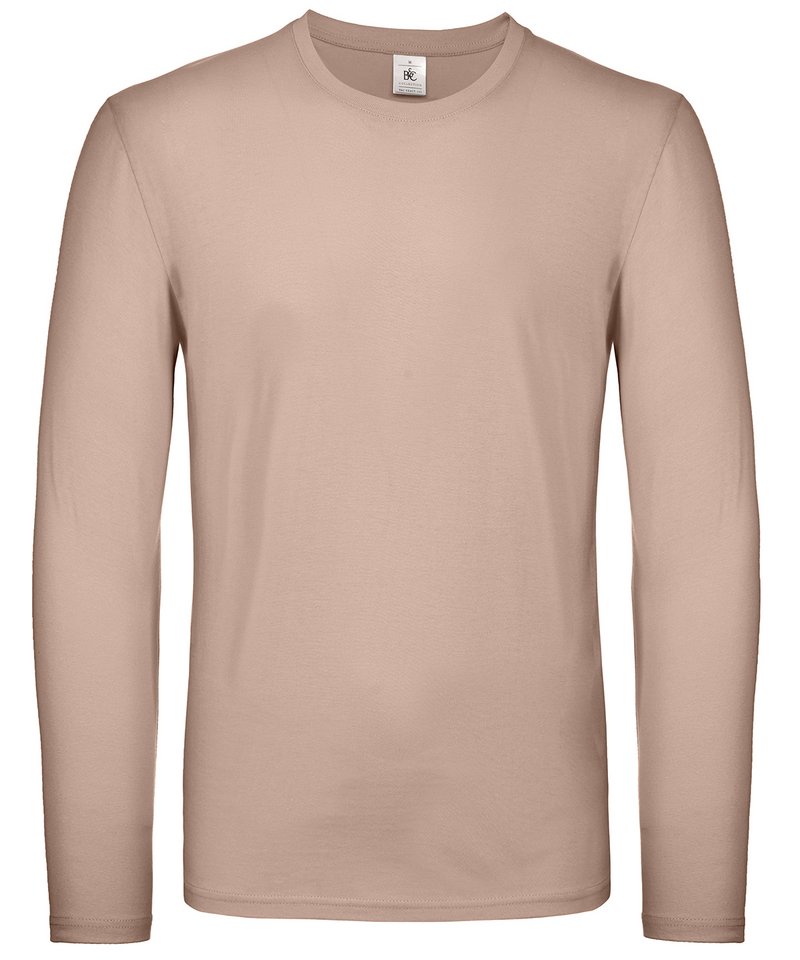 B&C E150 Long Sleeve in Millennial Pink by B & C Collection — Custom branded clothing by Print Press, featuring premium embroidery produced in our specialist print lab in the UK.