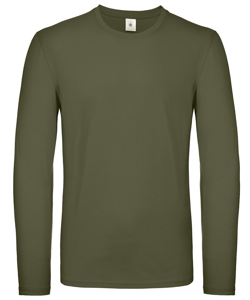 B&C E150 Long Sleeve in Urban Khaki by B & C Collection — Custom branded clothing by Print Press, featuring premium embroidery produced in our specialist print lab in the UK.